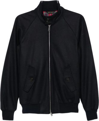 Baracuta Ongevoerde G9 Melton - Heren - Jassen - Blauw - Maat: M Zijde