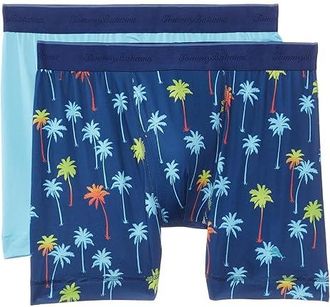 Tommy Bahama Boxer Briefs 2-Pack Mens Underwear Navy Print : 2XL (44-46 Waist), Spandex/Polyester/Mesh