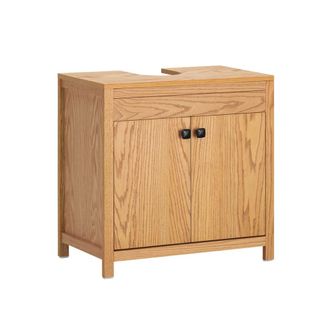 SoBuy Mueble para debajo del lavabo con 2 puertas madera beige