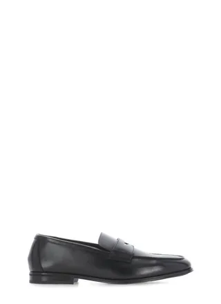 Doucal's Black Leather Mask Loafers