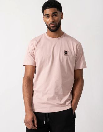 Belstaff Mens Belstaff Short Sleeved Mens Logo Patch T-Shirt - Dusk Pink - Size: 42