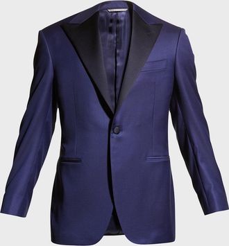 Canali Men & apos;s Peak Lapel Two-Piece Tuxedo Suit