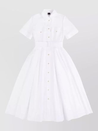Fay dress belted waist pleated skirt short sleeves