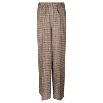 Max Mara MXM Vischio Gedrukte Zijden Broek - Dames - Wijde Broeken - Veelkleurig - XS - Broeken