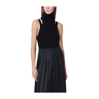 Roberto Collina Turtlenecks, female, Black, Size: L Top Canotta