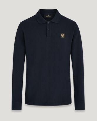 Belstaff Belstaff Polo Con Manga Larga para hombre Piqué de algodón Tinta oscura 2XL