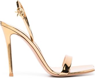Gianvito Rossi Ribbon 105mm stiletto sandals - women - Calf Leather/Calf Leather/Calf Leather - 35.5 - Gold