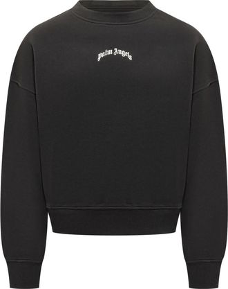 Palm Angels Black Logo Crew Neck Sweatshirt