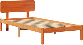 vidaXL Estructura De Cama Con Cabecera Marr&oacute;n Cera 90 X 190 Cm Vidaxl