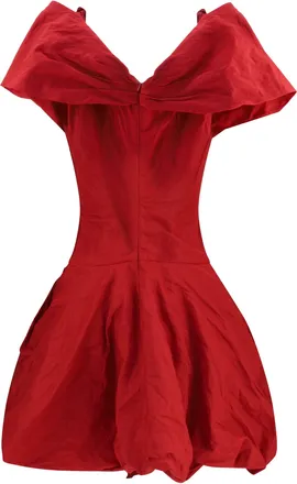 Magda Butrym Draped Shawl-Collar Dress - Red