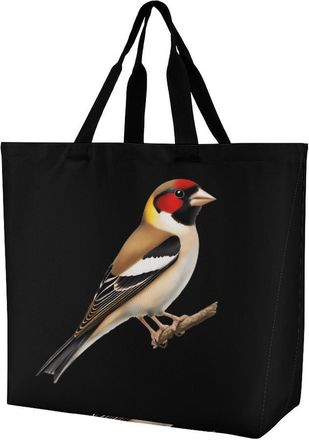 Generic Goldfinch Reusable Shopping Bags Large Capacity Grocery Bag Heavy Duty Tote for Women 40x40x16cm