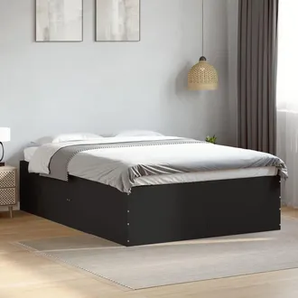 vidaXL Estructura De Cama Madera De Ingenier&iacute;a Negra 120x200 Cm Vidaxl