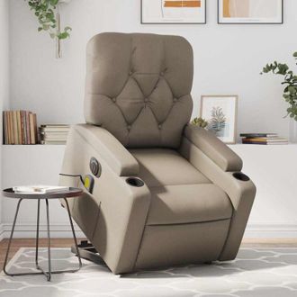 vidaXL Vidaxl - Sill&oacute;n Reclinable De Masaje El&eacute;ctrico Cuero Sint&eacute;tico Capuchino