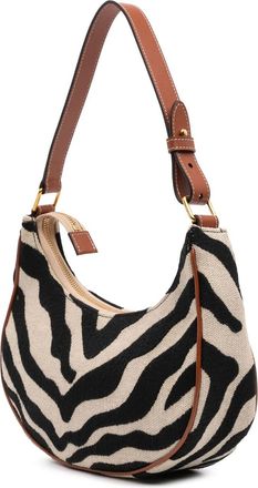 Celine Hobo Bags - 2021 Zebra Print Canvas Ava Shoulder Bag - Gr. unisize - in Braun - für Damen
