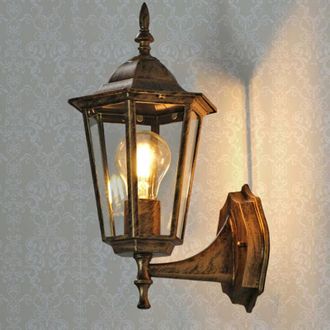 OEM Aplique De Pared Para Exterior, Metal/vidrio, Color Cobre Antiguo