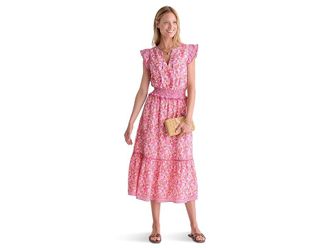 Vineyard Vines Mina Maxi Dress Womens Dress Block Print Toucan : MD, Cotton/Modal