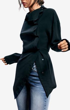 Desigual Egonlab Asymmetrical Top in Black at Nordstrom, Size Large