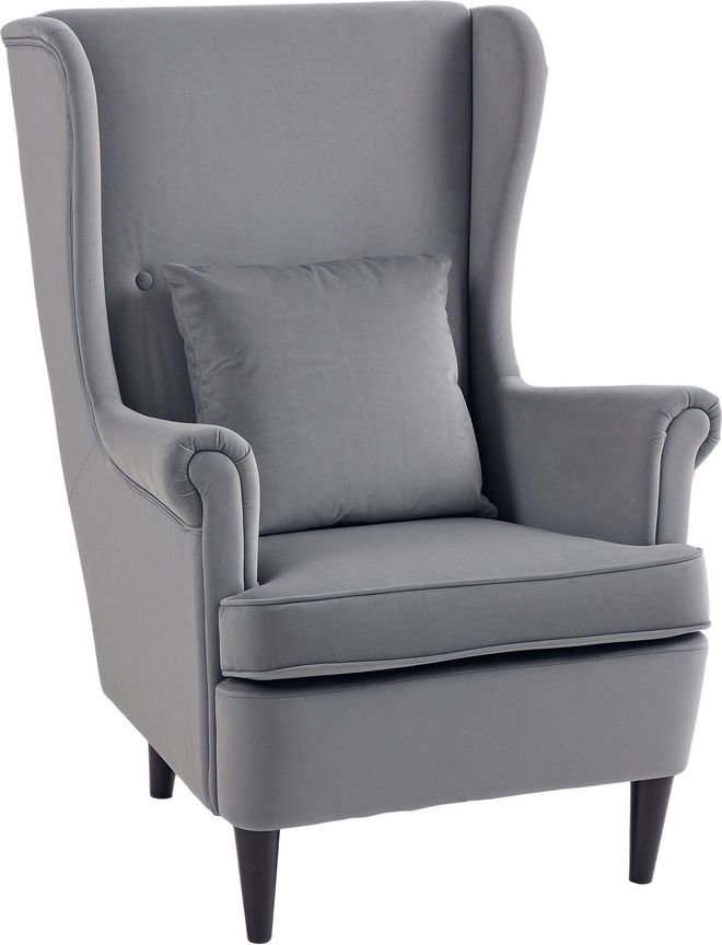 Wingback Chair - Modern Accent Chair For Living Room Bedroom - Grey | TJ Hughes