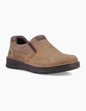 Hush Puppies Mens Hush Puppies Franco Slip on Leather Mens Tan Loafers - Brown - Size: UK 12 / eu 47 / us 14