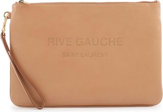 Saint Laurent Beige Leather Clutch Bag (Pre-Owned)