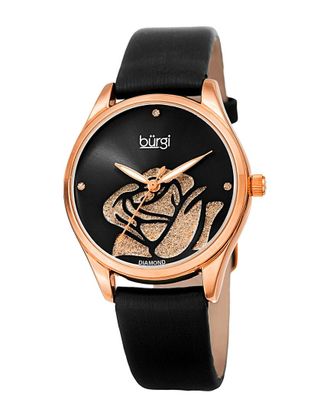Bürgi Burgi Womens Satin Over Leather Watch