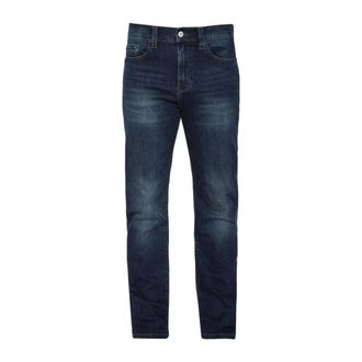 Schott NYC Schott Nyc, Jeans, Heren, Blauw, W33 L32, Katoen, Slim Blauwe Jeans met Patch Logo