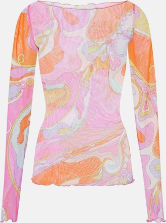 Pucci Top Orchidee de tul semitransparente