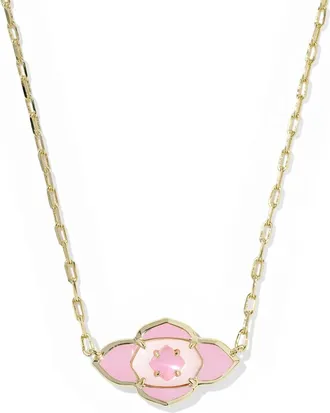 Kendra Scott Abbie Medallion Short Pendant Necklace In Pink Mix
