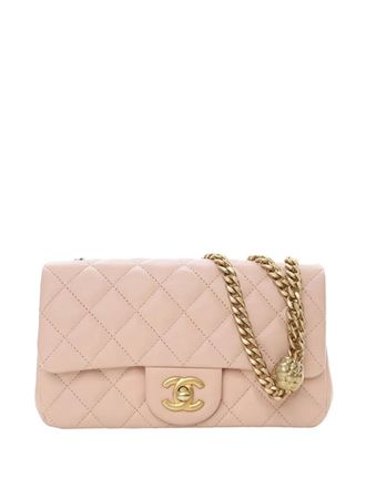 Chanel 2021-2025 Mini Rectangular Classic Lambskin Sweet Camellia Flap crossbody bag - Pink