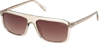 Guess Rechthoekige Zonnebril - Heren - Zonnebrillen - Bruin - 57 MM - Accessoires