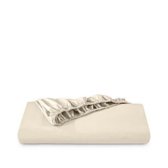 Bare Home 100% Organic Cotton Percale Cooling Fitted Sheet in Sand at Nordstrom, Size Twin X-Long