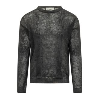 Amaranto Round-neck Knitwear, male, Black, Size: L Round-Neck Knitwear