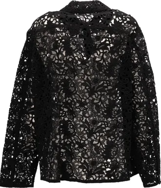 Valentino Garavani Black Floral Lace Womens Shirt
