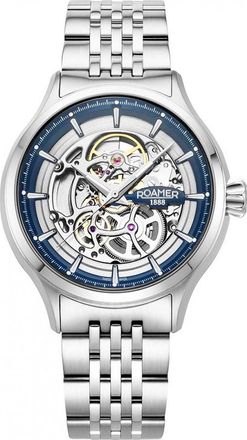 Roamer 101984-41-45-10 Mens Competence Skeleton IV Watch - Silver - One Size