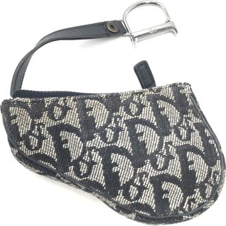 Dior Trotter Canvas Saddle Coin Womens Purse (Pre-Owned)
