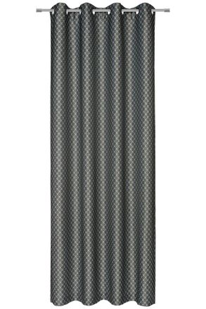 Joop Ösenvorhang, Grau, Textil, Raute, 140x250 cm, Heimtextilien, Vorhänge, Fertigvorhänge, Ösenvorhänge