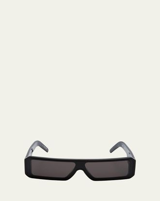 Rick Owens Mens Gethshades Acetate Rectangle Sunglasses