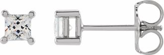 Diamond2Deal 3 mm Square 1/3ct Lab-Grown Diamond Earrings Clarity SI, Color G-H, 14k Gold