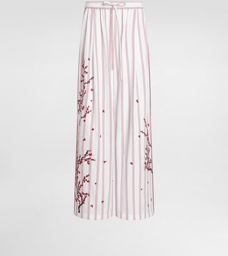 Dolce & Gabbana Poplin Trousers With Thread Floral Embroidery - Woman Pants And Shorts Multi-colored 38