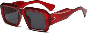 Generic Mens Outdoor Commuting Sunglasses Womens Driving Vacation Decorative Sun Glasses(Red)