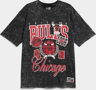 New Era Mens Chicago Bulls acid wash T-shirt