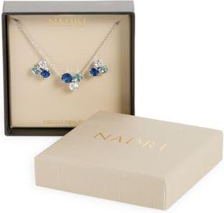 Nadri Natural Beauty Crystal Cluster Stud Earrings & Necklace Set in Rhodium at Nordstrom Rack