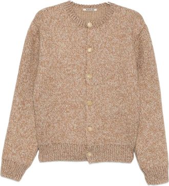 Auralee gauge crew-neck cardigan - men - Polyester/Wool/Alpaca - 4 - Neutrals