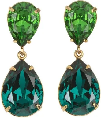 Jennifer Behr Judy crystal earrings - women - Crystal/Gold Plated Brass - One Size