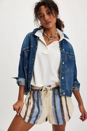 Free People Stripe Kalli Board Short In Sand Combo