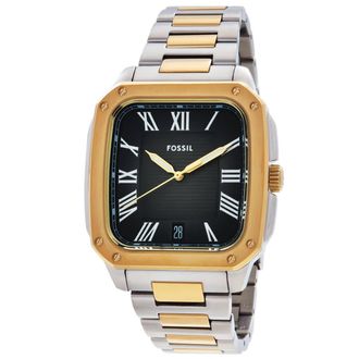 Fossil Crosby Quartz Black Dial Two-Tone Mens Watch FS6123
