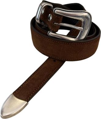 Alberto Luti Suede Riem - Heren - Riemen - Bruin - 105 CM - Leer - Accessoires