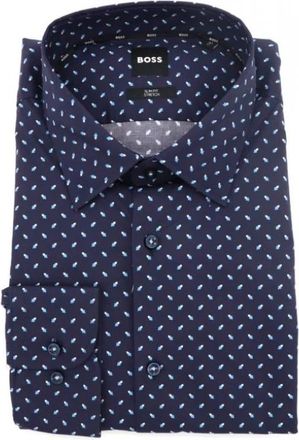 HUGO BOSS Overhemden, Heren, Blauw, M, Regular-fit overhemd