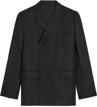 Celine Luxe wollen blazerjas - Heren - Blazers - Grijs - L - Wol - Jassen