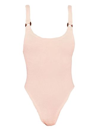 Hunza G crinkled swimsuit - women - Elastane/Polyamide - One Size - Pink